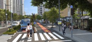 הדמיית הקו הכחול, רחוב הרצל פינת בן יהודה, קרדיט עדי בואנו ארקאפאקט