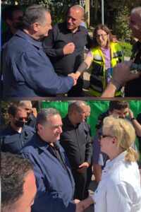 שר הבטחון ישראל כץ עם יוליה קפלן וקארין ברגינסקי צילום: רחובות ניוז