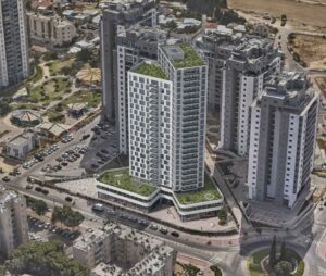 תכנית חברת אביסרור בשכונת אבן גבירול. תכנון והדמיה: משרד אדריכלים VSOC