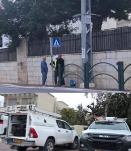 צוותי חברת החשמל בזירה צילום: רחובות ניוז