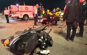 צילום זירת התאונה הקטלנית בה נהרג בוריס דרובקין מד"א
